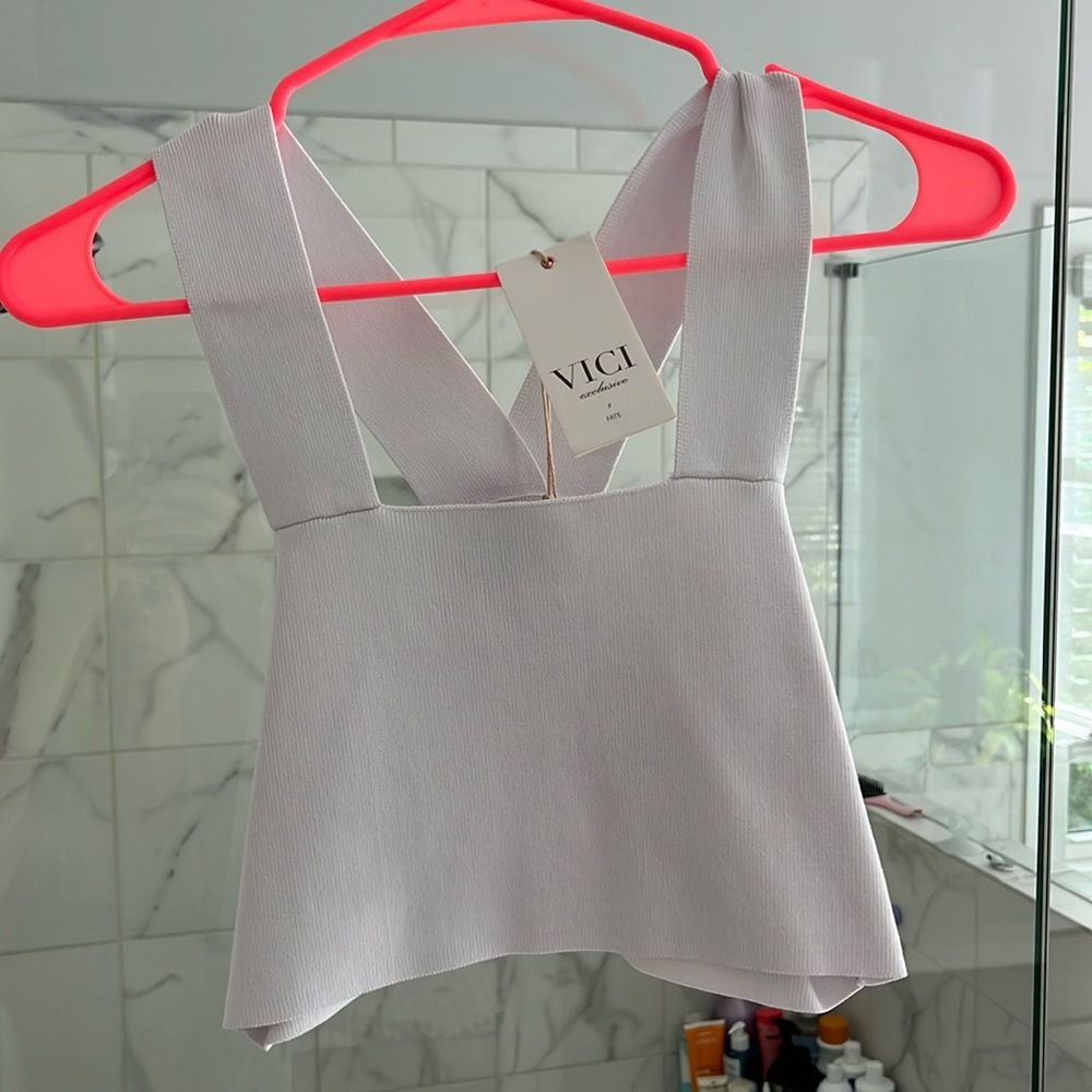 Cross back crop top